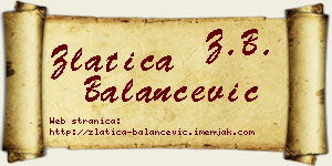 Zlatica Balančević vizit kartica